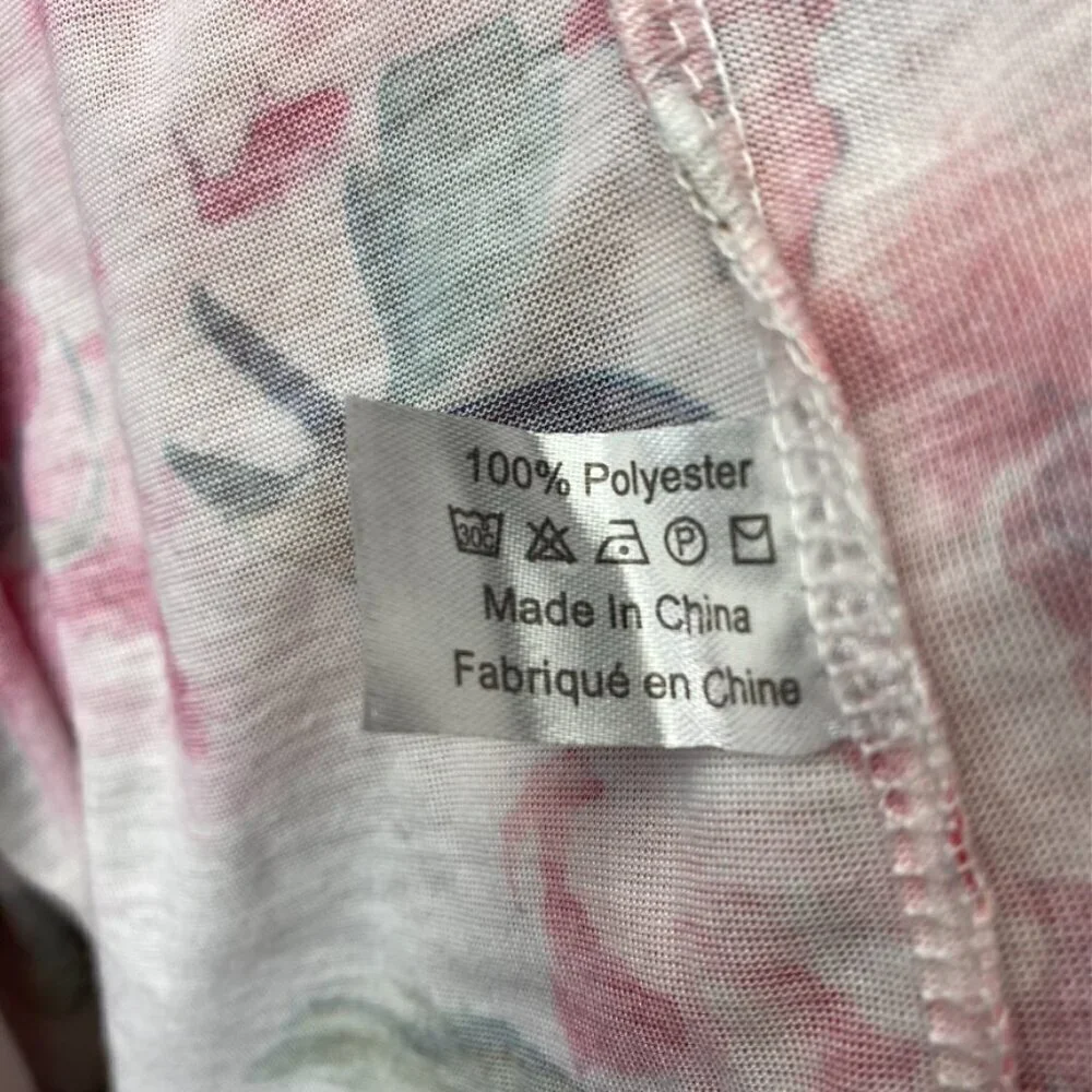Show Me Your Mumu Womens Robe Size OS Brie White/Pink Floral (Missing‎ Belt)